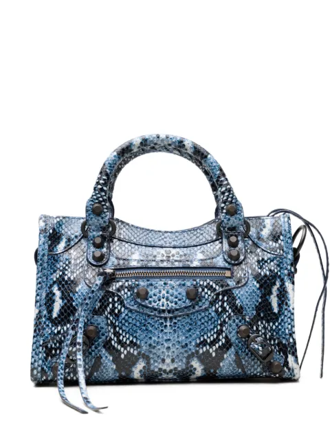 Balenciaga mini City snakeskin-effect tote bag