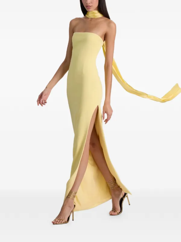 Alice + Olivia Chana Strapless side-slit Maxi Dress | Yellow | FARFETCH
