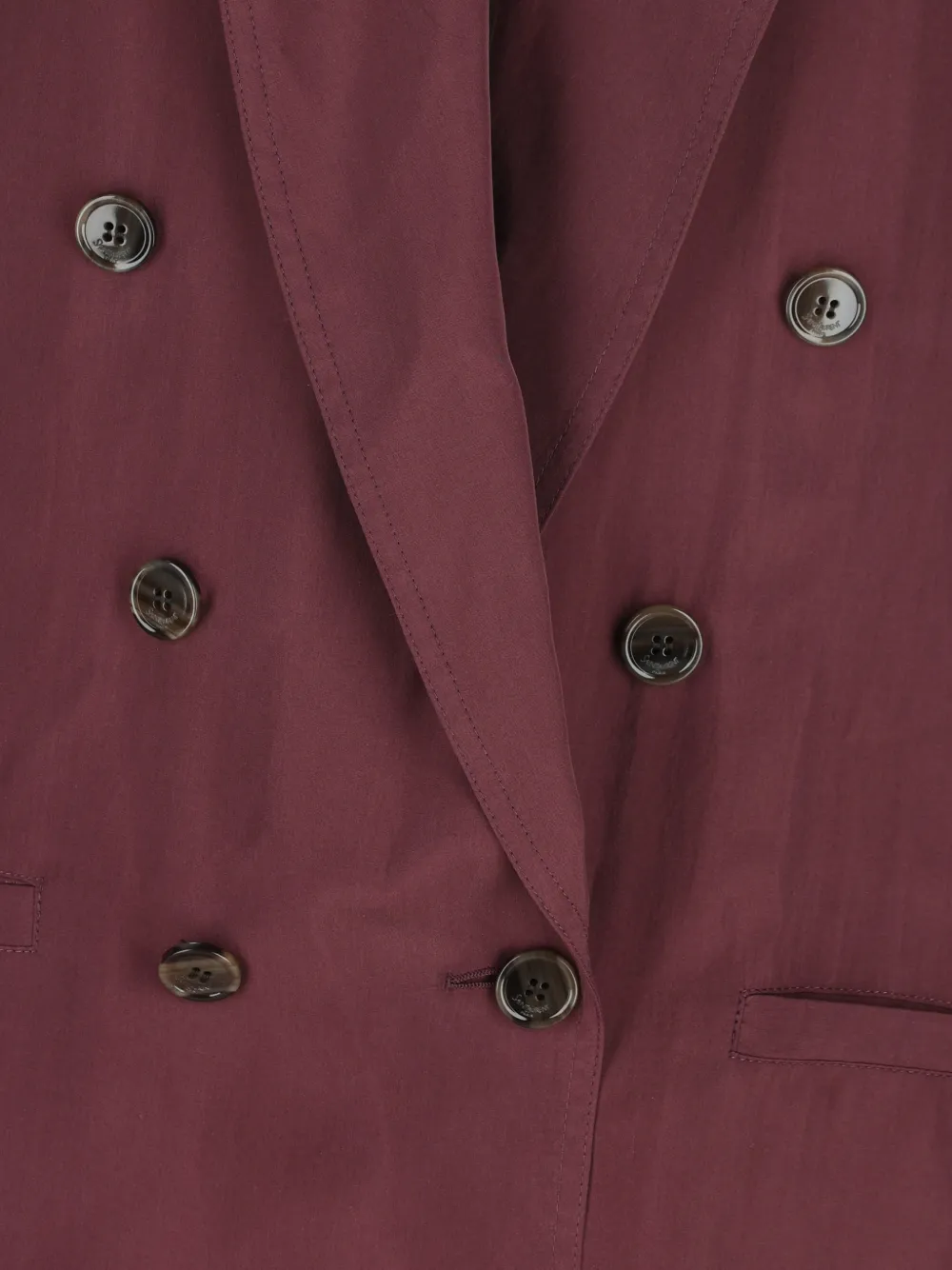 Saint Laurent Habotai jack met dubbele rij knopen en puntige revers Rood