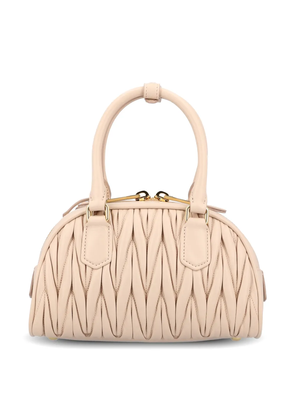Miu Arcadie leren shopper met gewatteerde textuur Roze