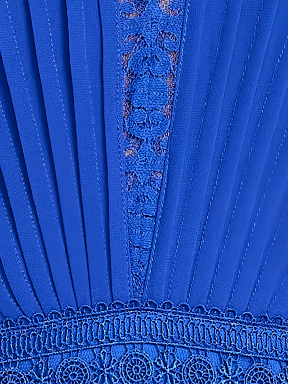 Tadashi Shoji Nysse midi-jurk met plooien en kanten vlakken Blauw