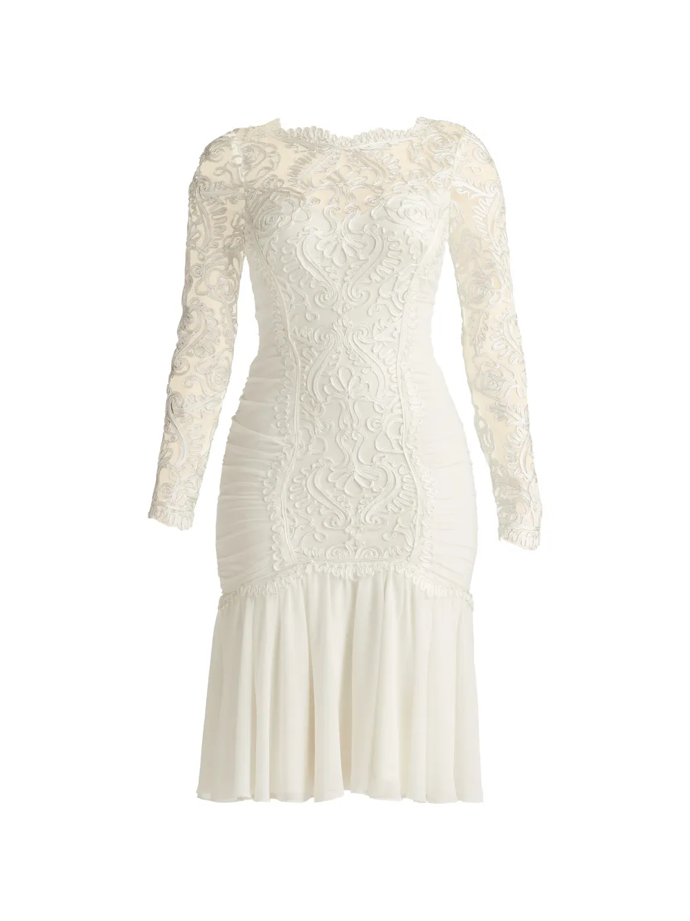 Tadashi Shoji Novara lace long-sleeved dress - Bianco