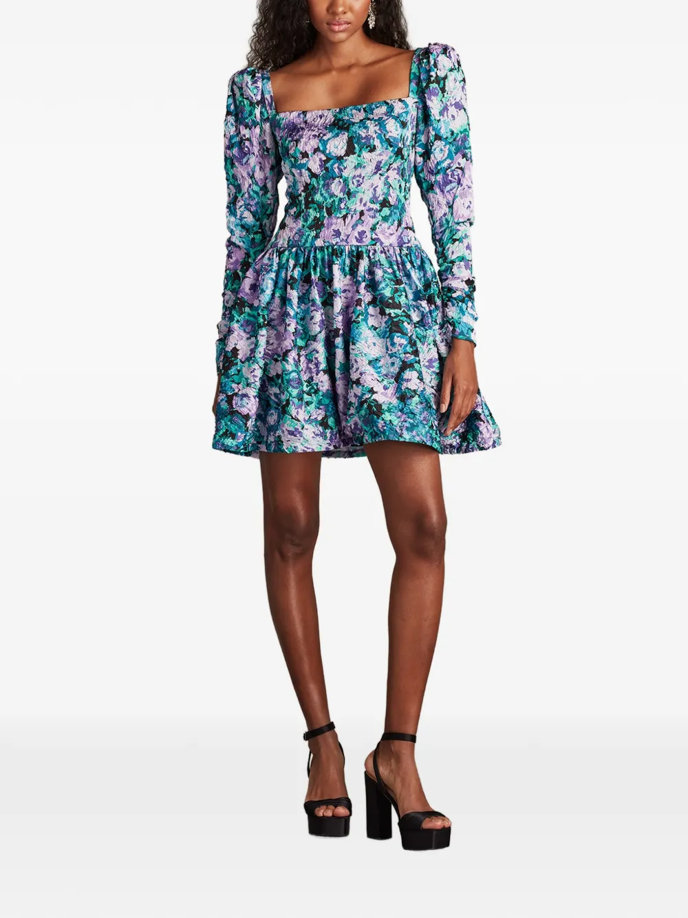 Tadashi Shoji Harlym mini-jurk met bloemenprint Blauw
