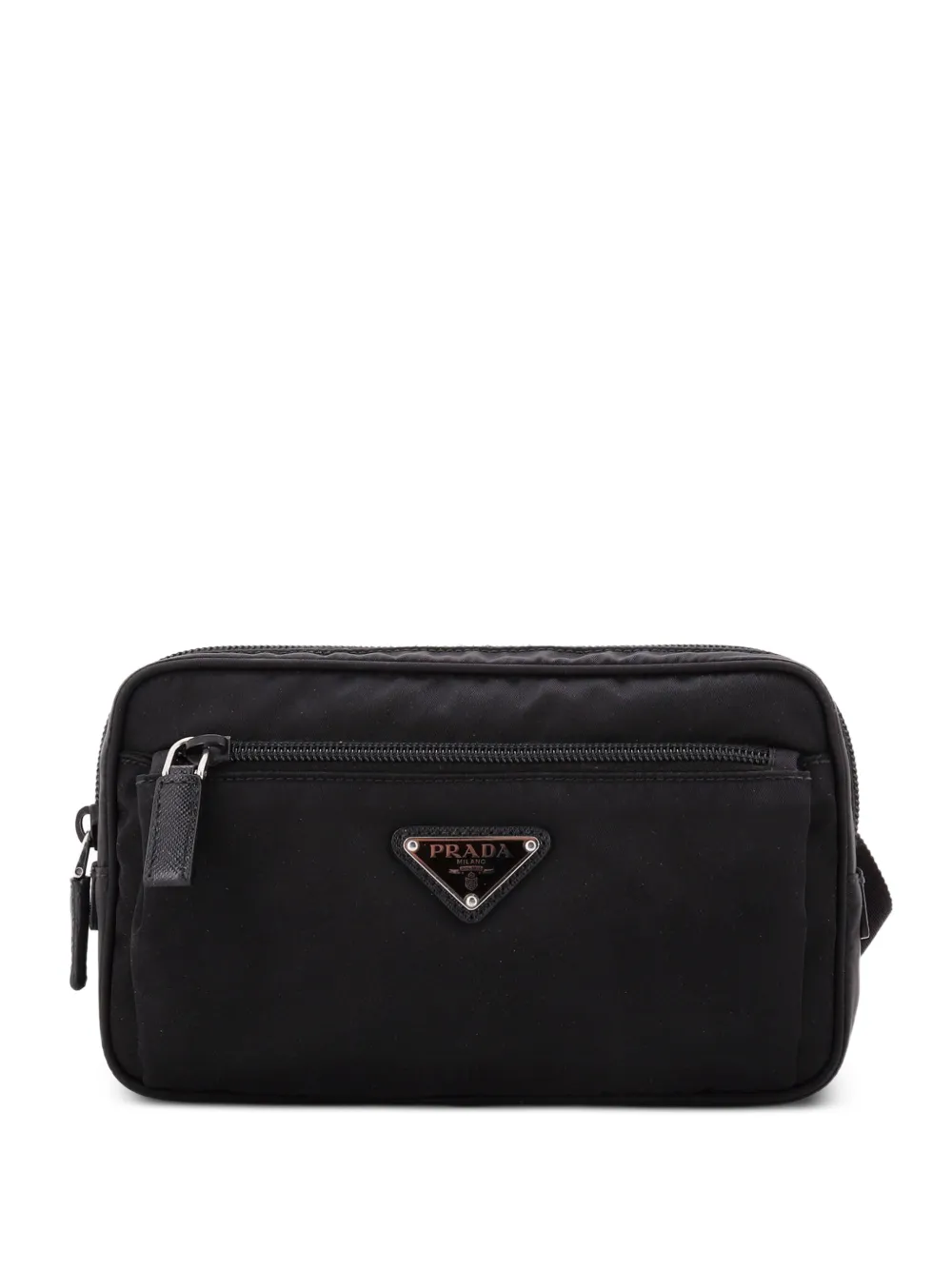 Prada Pre-Owned Front Pocket Re-Nylon with Saffiano Leather belt bag - Nero