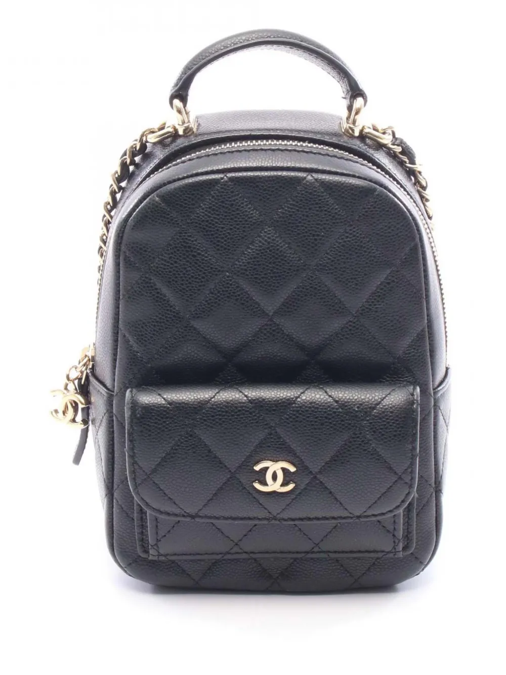 CHANEL Pre-Owned 2021-2026 Mini CC Quilted Caviar backpack - Nero