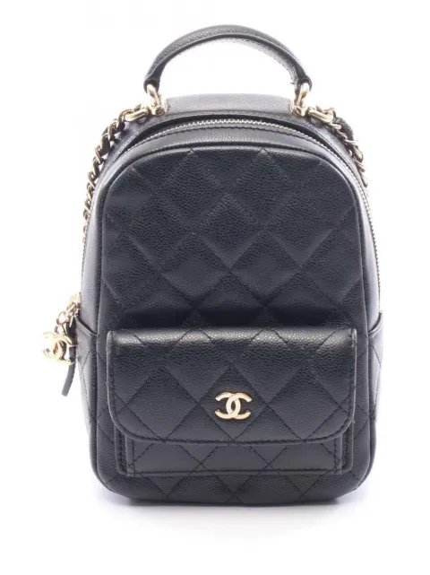 CHANEL Pre-Owned 2021-2026 CC Caviar gewatteerde mini-rugzak