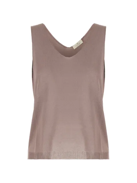 PANICALE fine-knit V-neck top