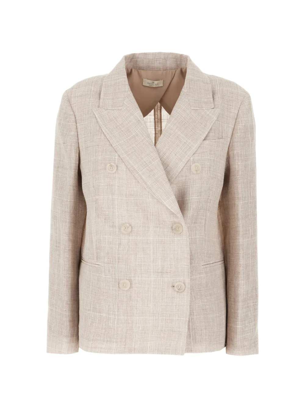 PANICALE checked button fastening blazer - Nude