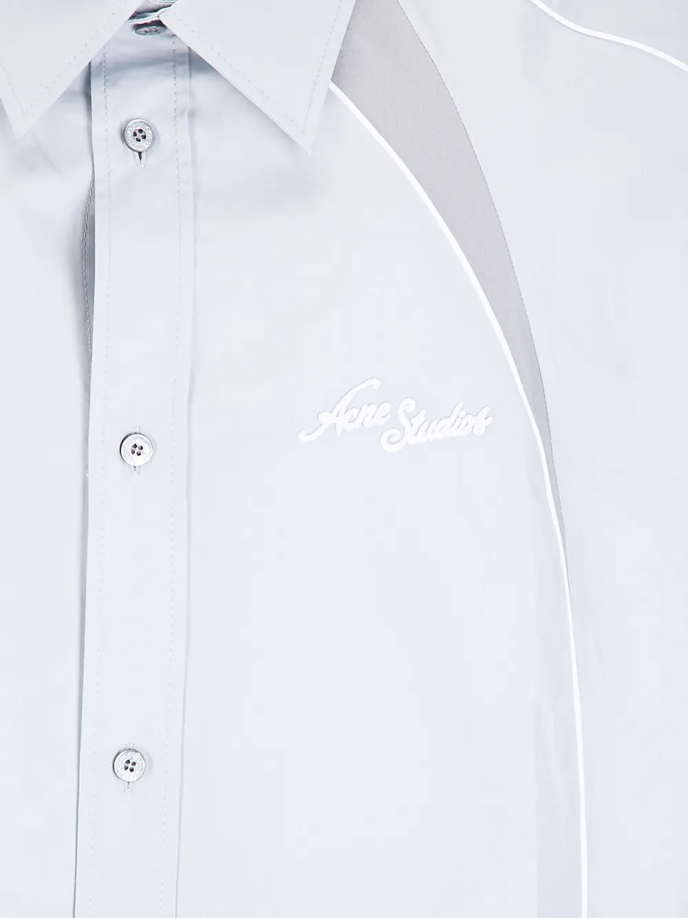 Acne Studios Overhemd met geborduurd logo Blauw