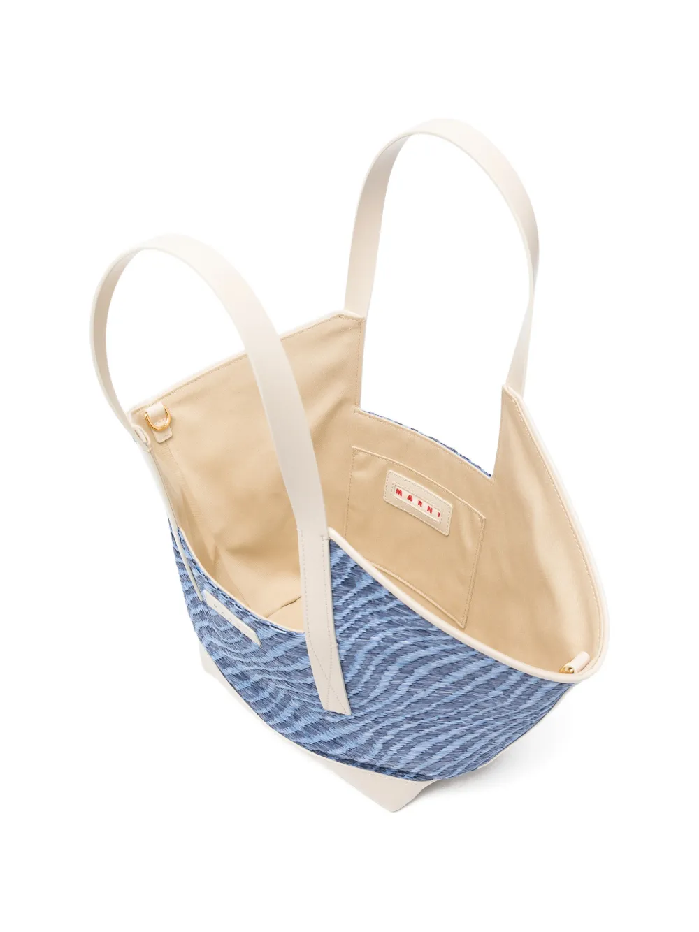 Marni Kleine Waves shopper met raffia-effect Blauw