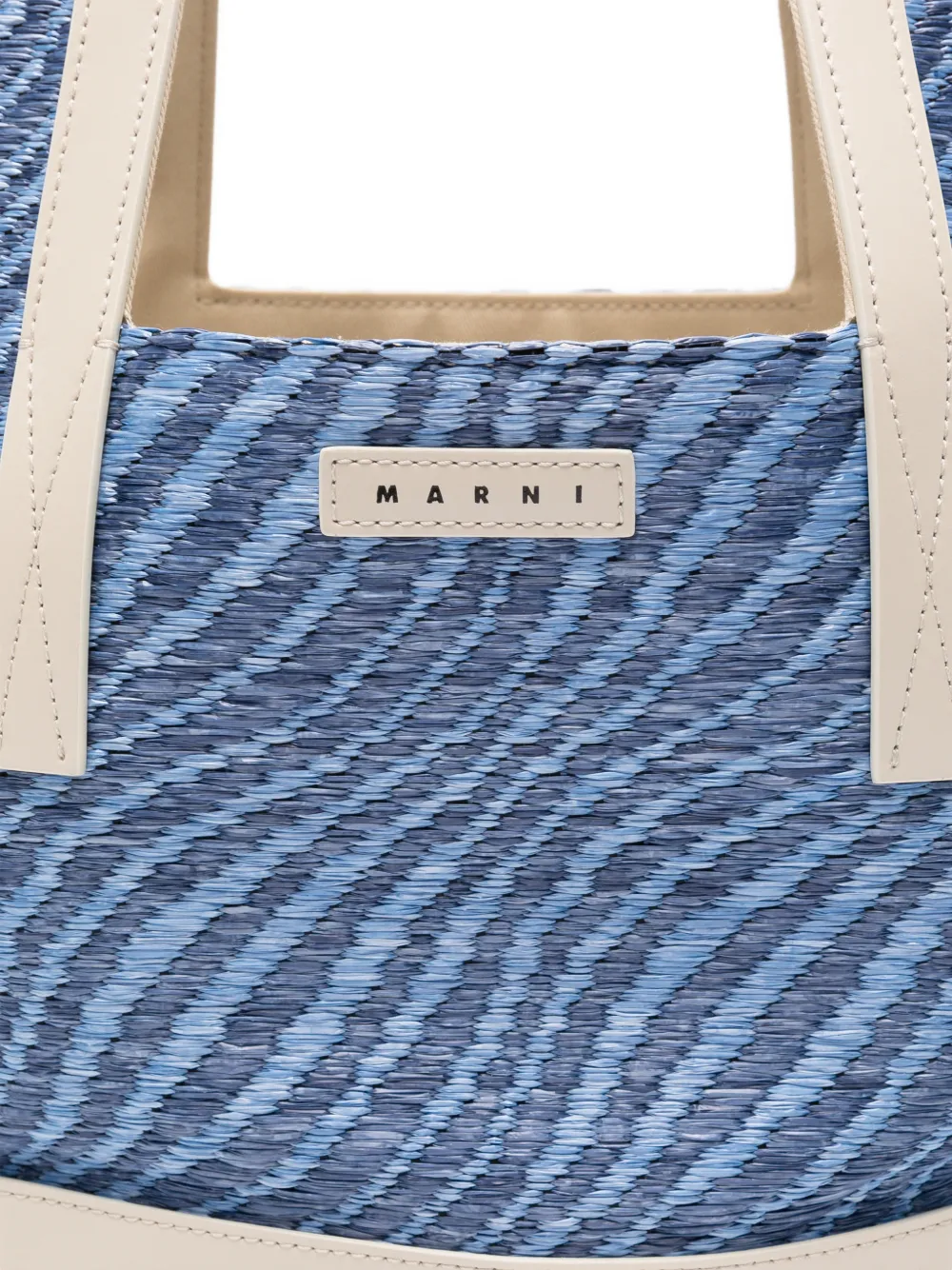 Marni Kleine Waves shopper met raffia-effect Blauw