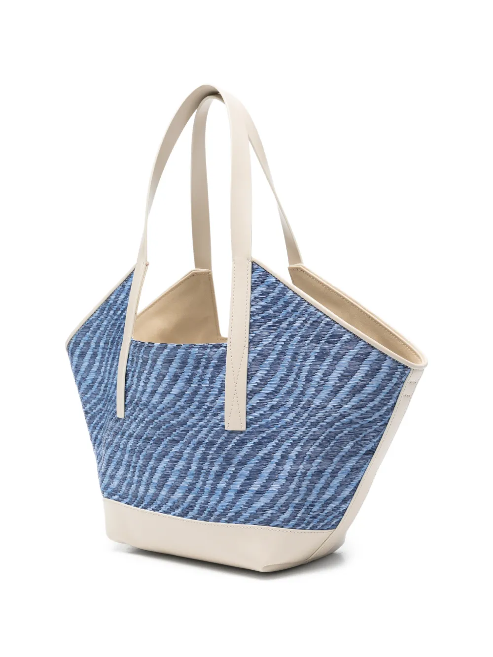 Marni Kleine Waves shopper met raffia-effect Blauw