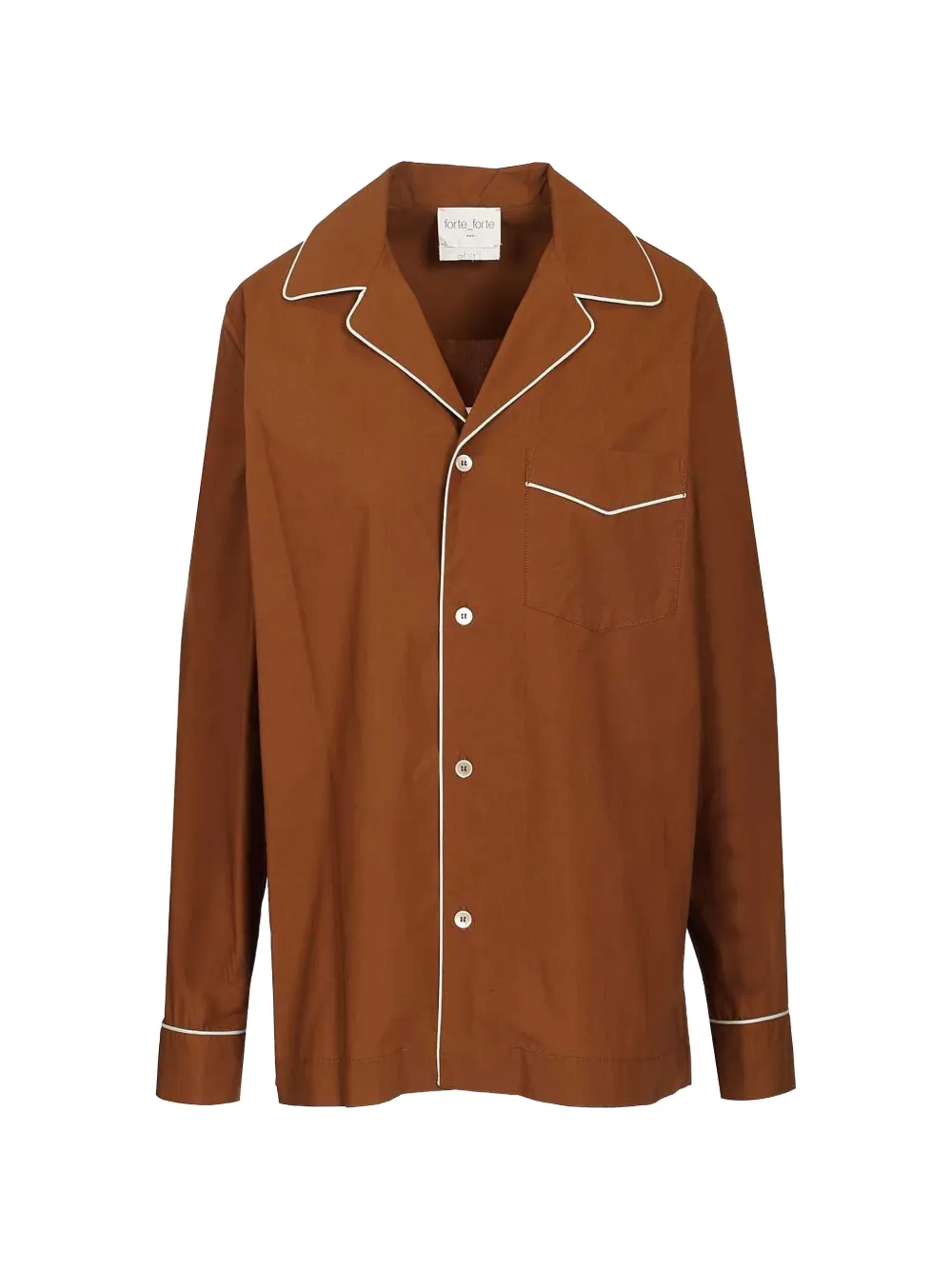 Forte Forte piping-trim shirt - Marrone