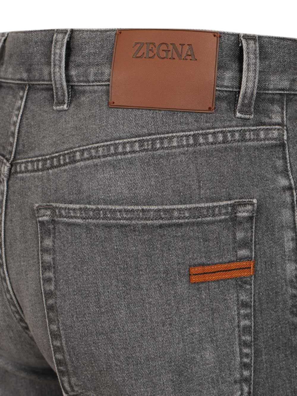 Zegna Jeans met riemlussen en zak Grijs