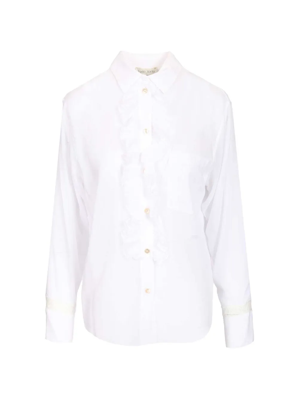 Forte Forte ruffled buttoned shirt - Weiß