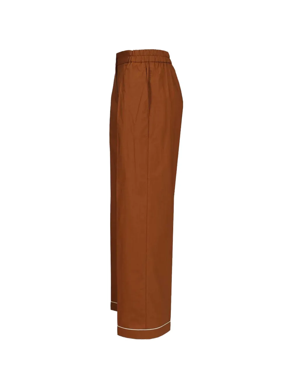 Forte Popeline pyjamabroek Bruin