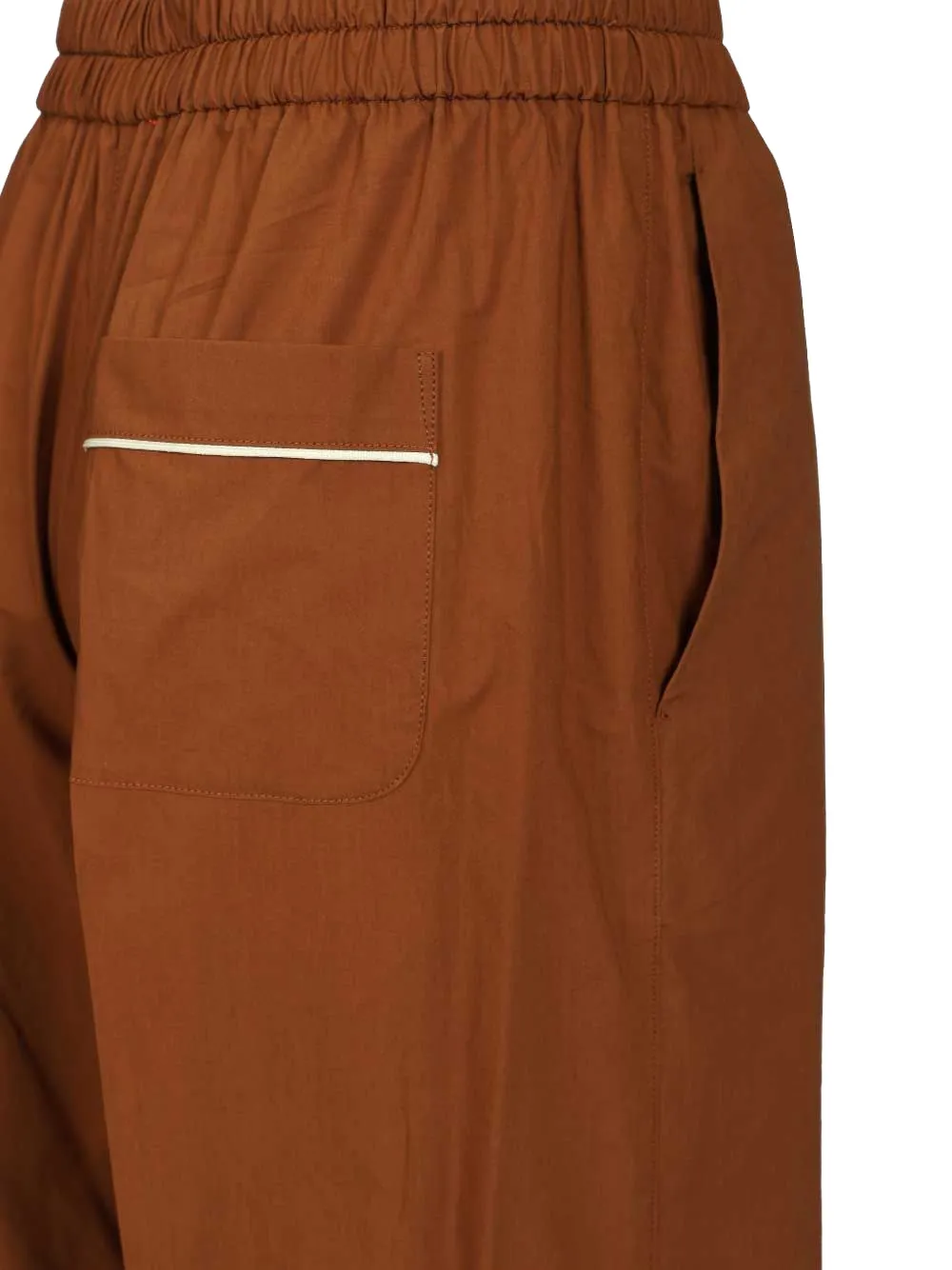 Forte Popeline pyjamabroek Bruin