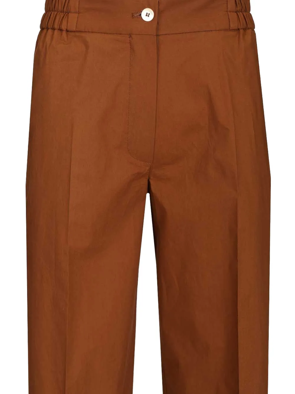 Forte Popeline pyjamabroek Bruin