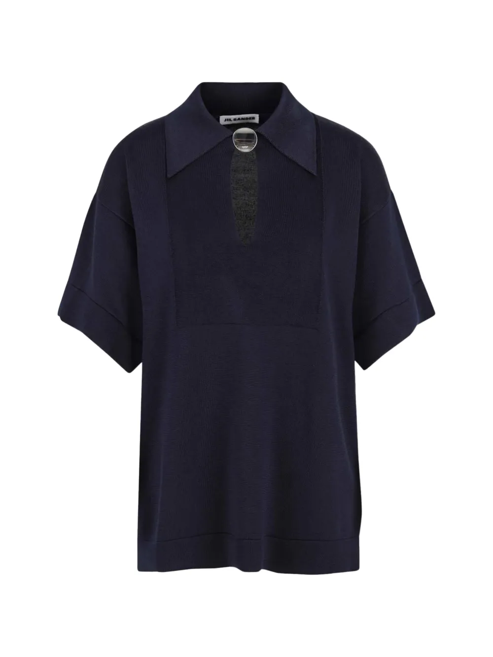 Jil Sander V-neck buttoned polo shirt - Blu