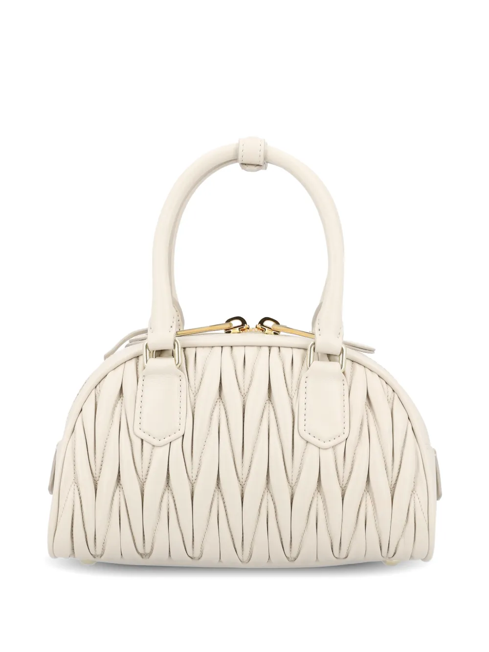 Miu Matelassé shopper met logo-detail Wit