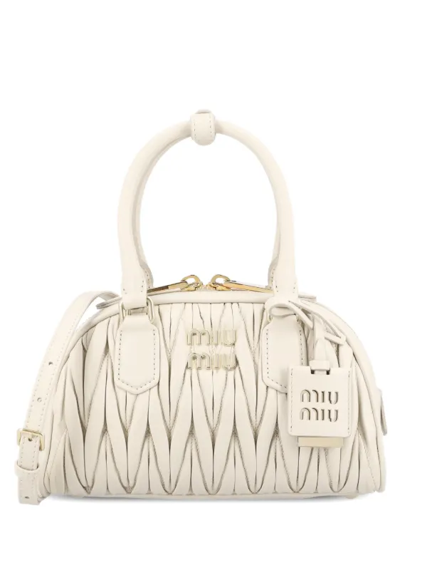 Miu Miu Matelassé Logo-detail Bag in White