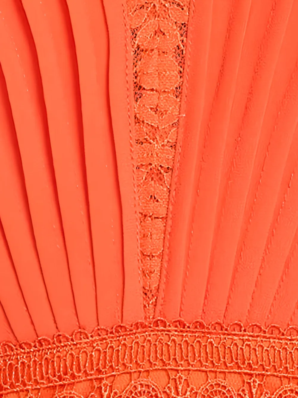 Tadashi Shoji Nyssa Bishop maxi-jurk met kanten afwerking en plooien Oranje
