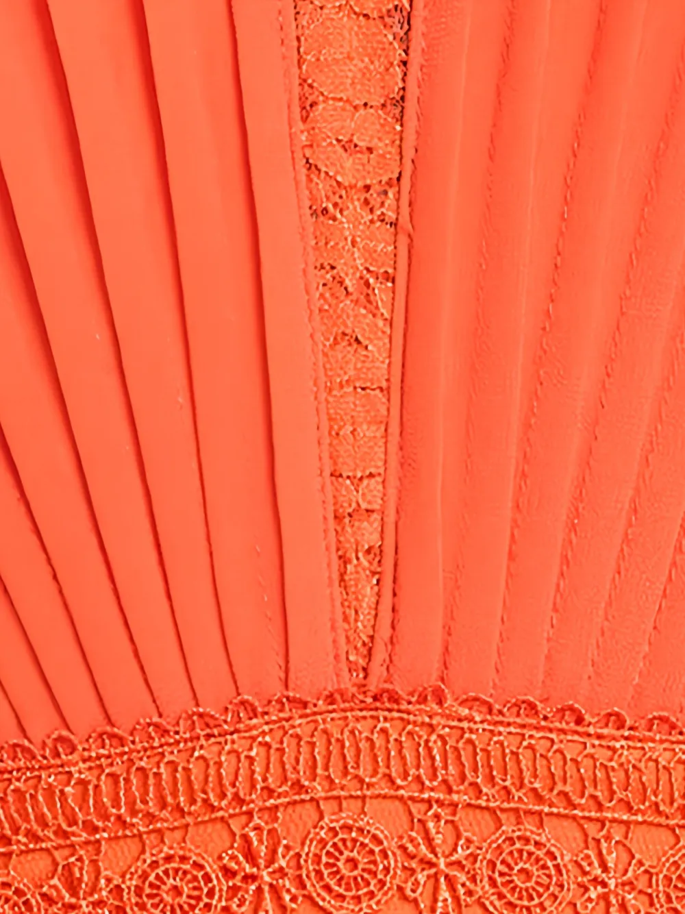 Tadashi Shoji Nyssa maxi-jurk met vlakken met veters en kanten vlakken Oranje