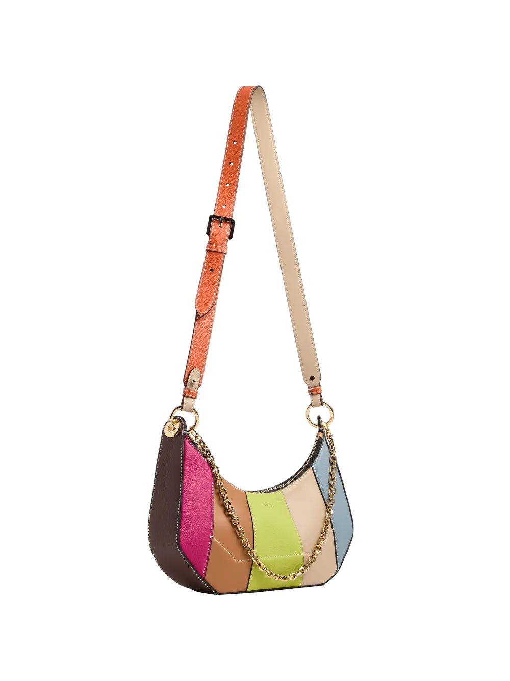 Lancel Croisette colour-block leather shoulder bag - Rosa