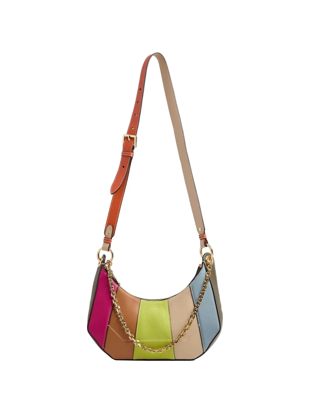 Lancel Croisette colour-block leather shoulder bag - Rosa