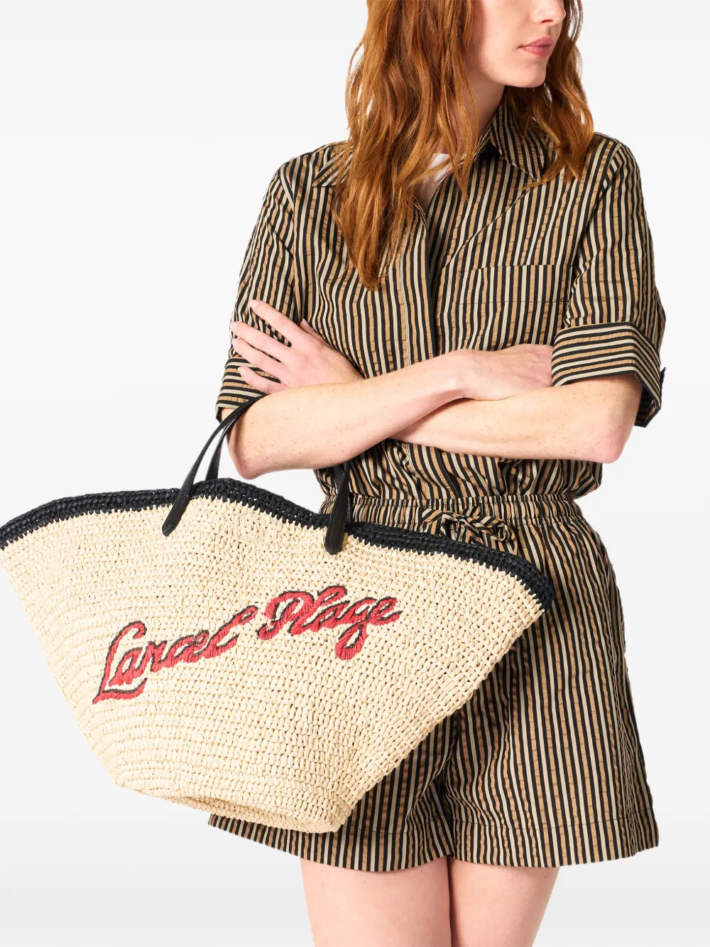 Lancel L logo-embroidery tote bag - Neutrals