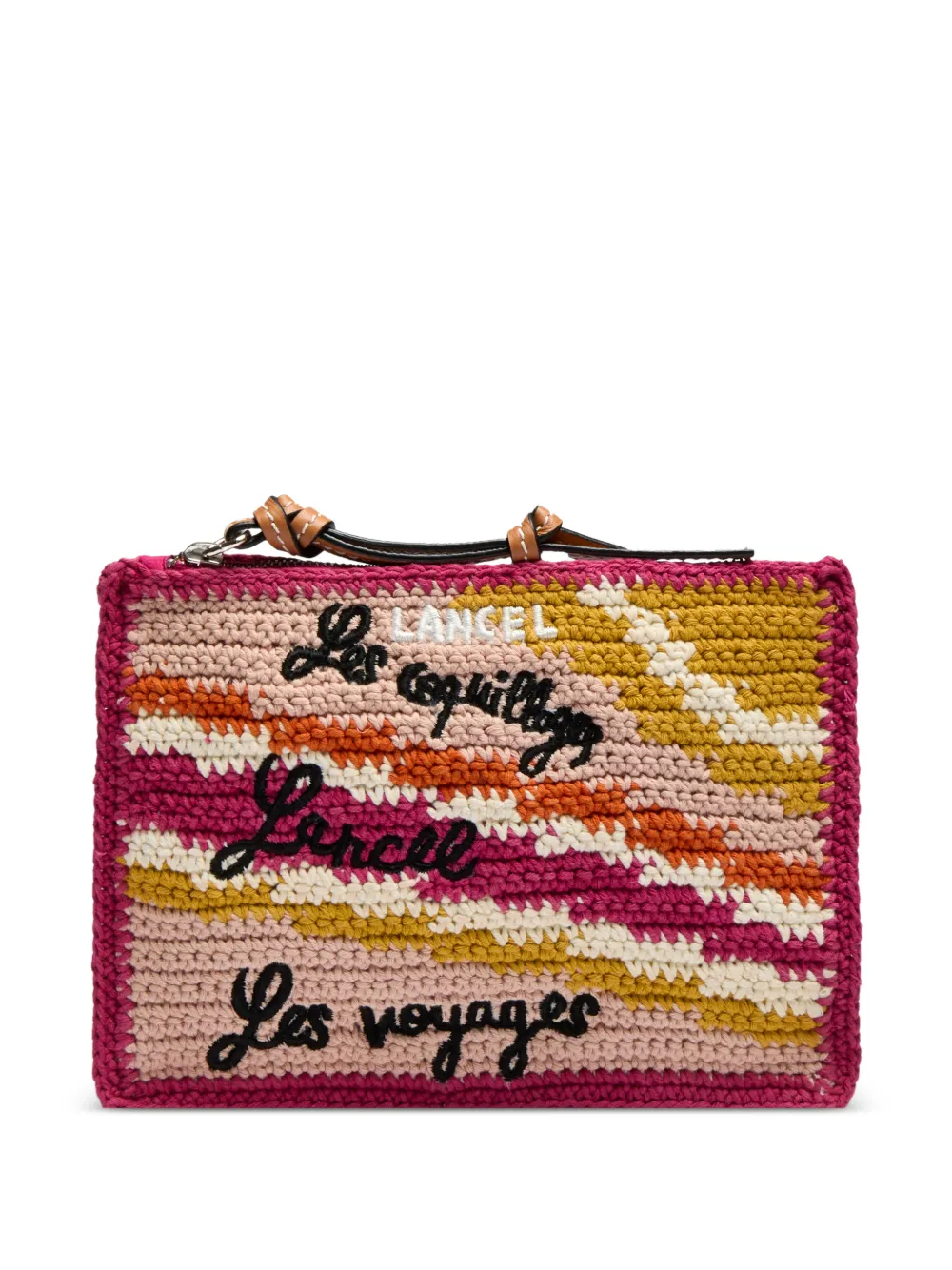 Lancel small Summer Mania zip clutch bag - Neutrals