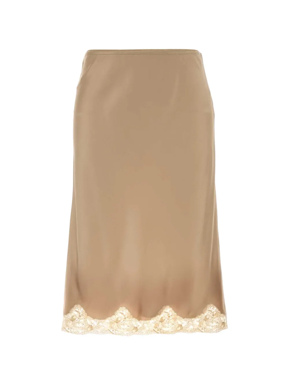 Saint Laurent lace satin skirt - Nude