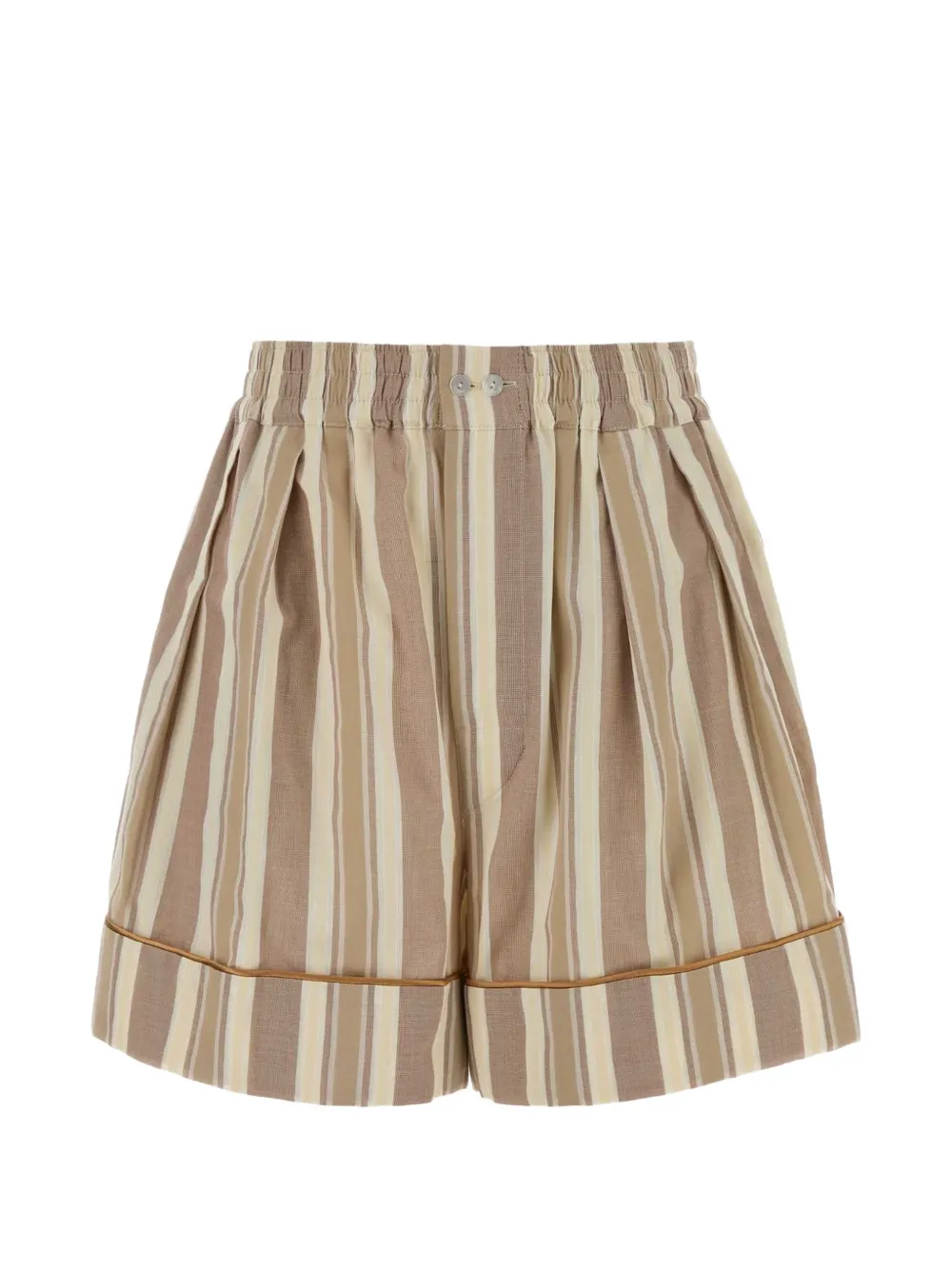 Saint Laurent embroidered striped shorts - Braun