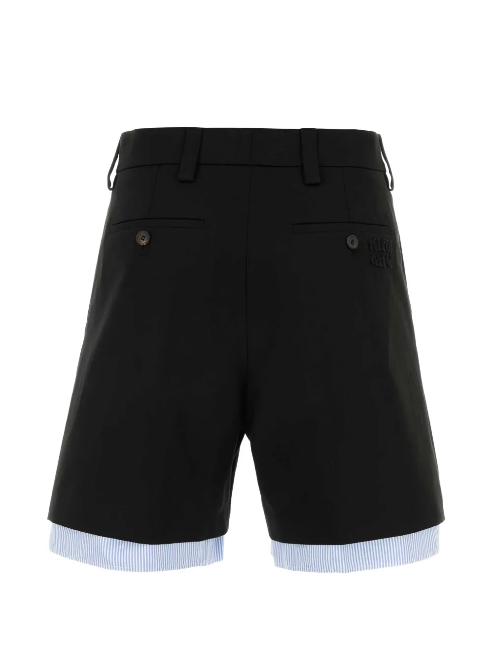 Miu Katoenen bermuda shorts met borduurwerk Zwart