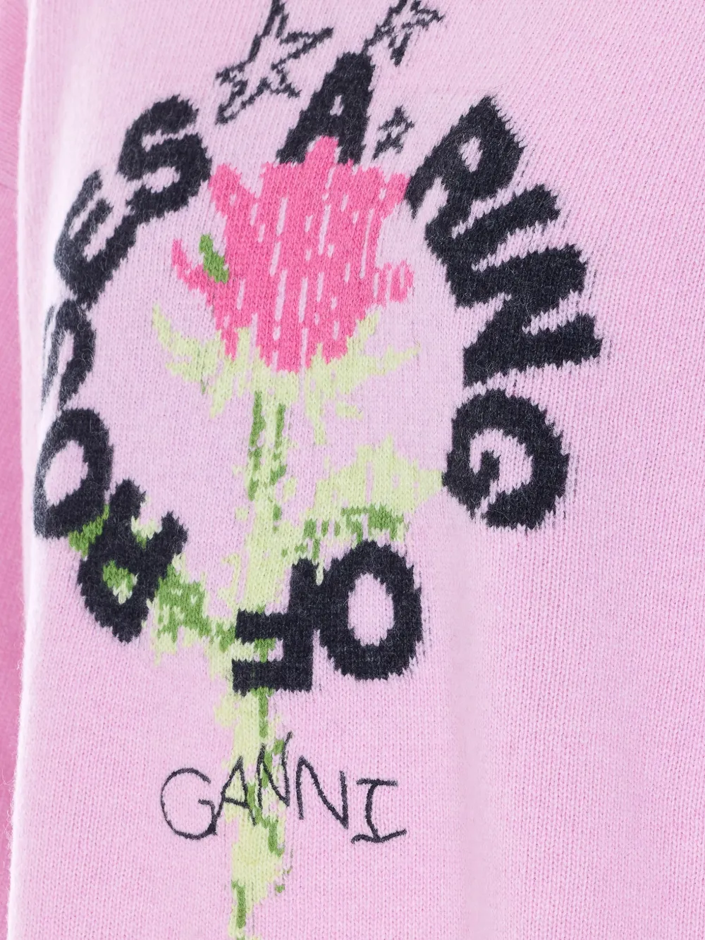 GANNI Ring of Roses trui met ronde hals Roze