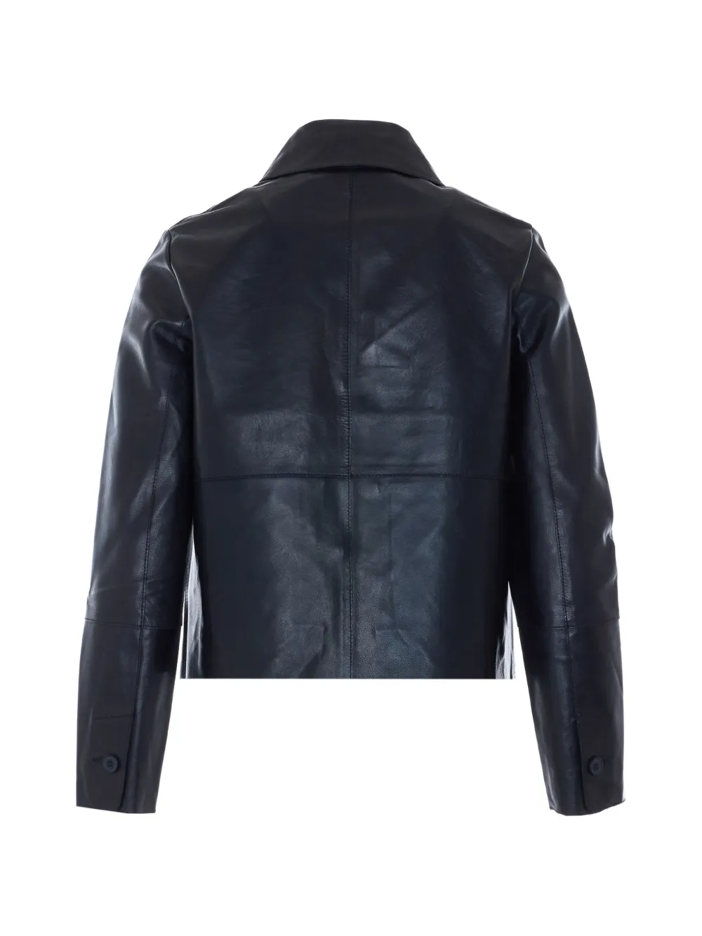 Bully Frontal-buttons Leather Jacket In Black