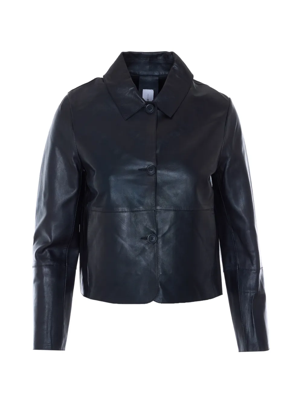 Bully Frontal-buttons Leather Jacket In Black