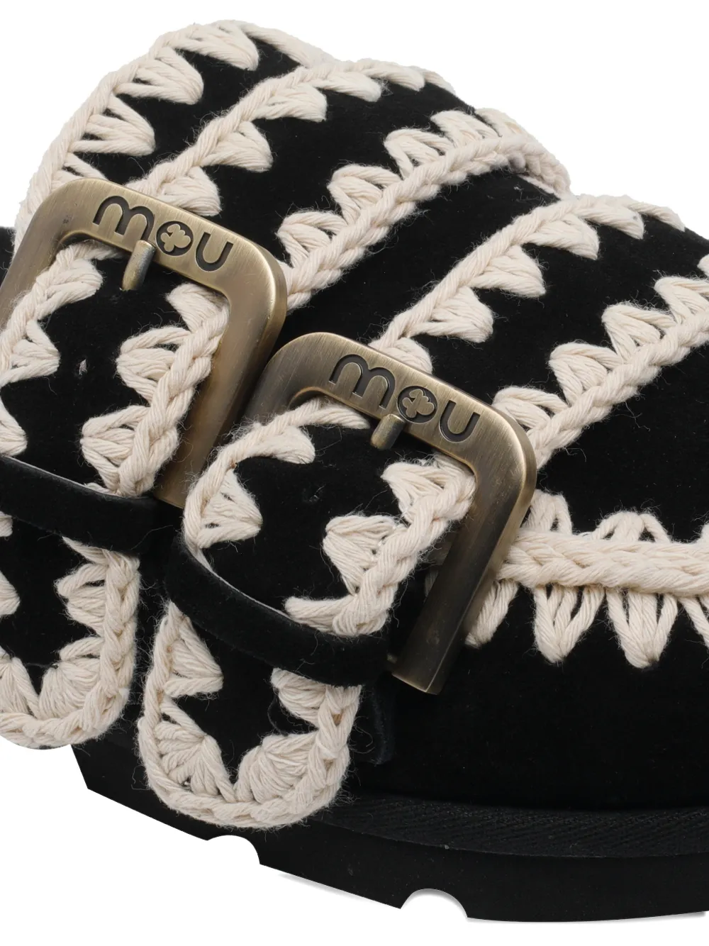 Mou Low bio muiltjes met gesp Zwart