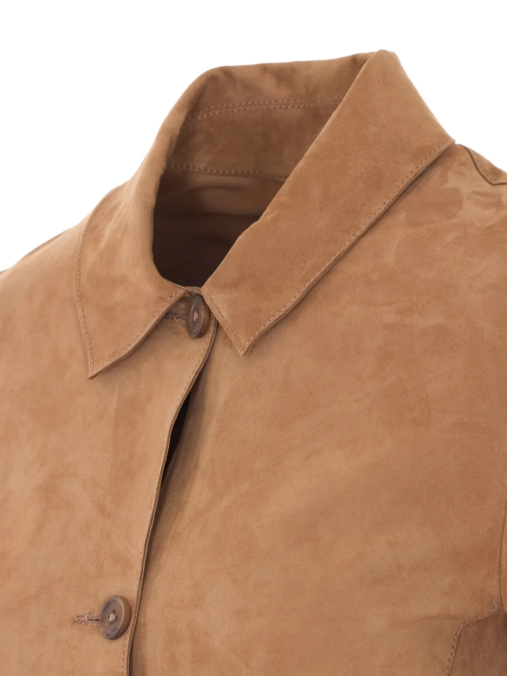  Bully Frontal-button Suede Jacket - Neutrals 
