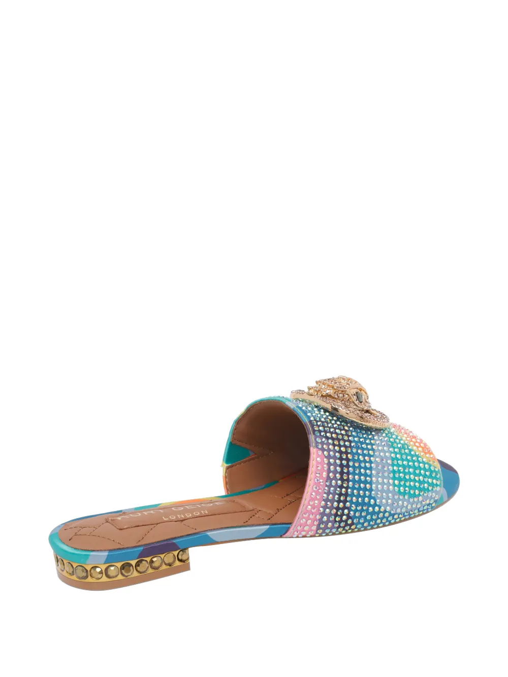 Kurt Geiger London Chelsea sandalen verfraaid met kristallen en logo Blauw