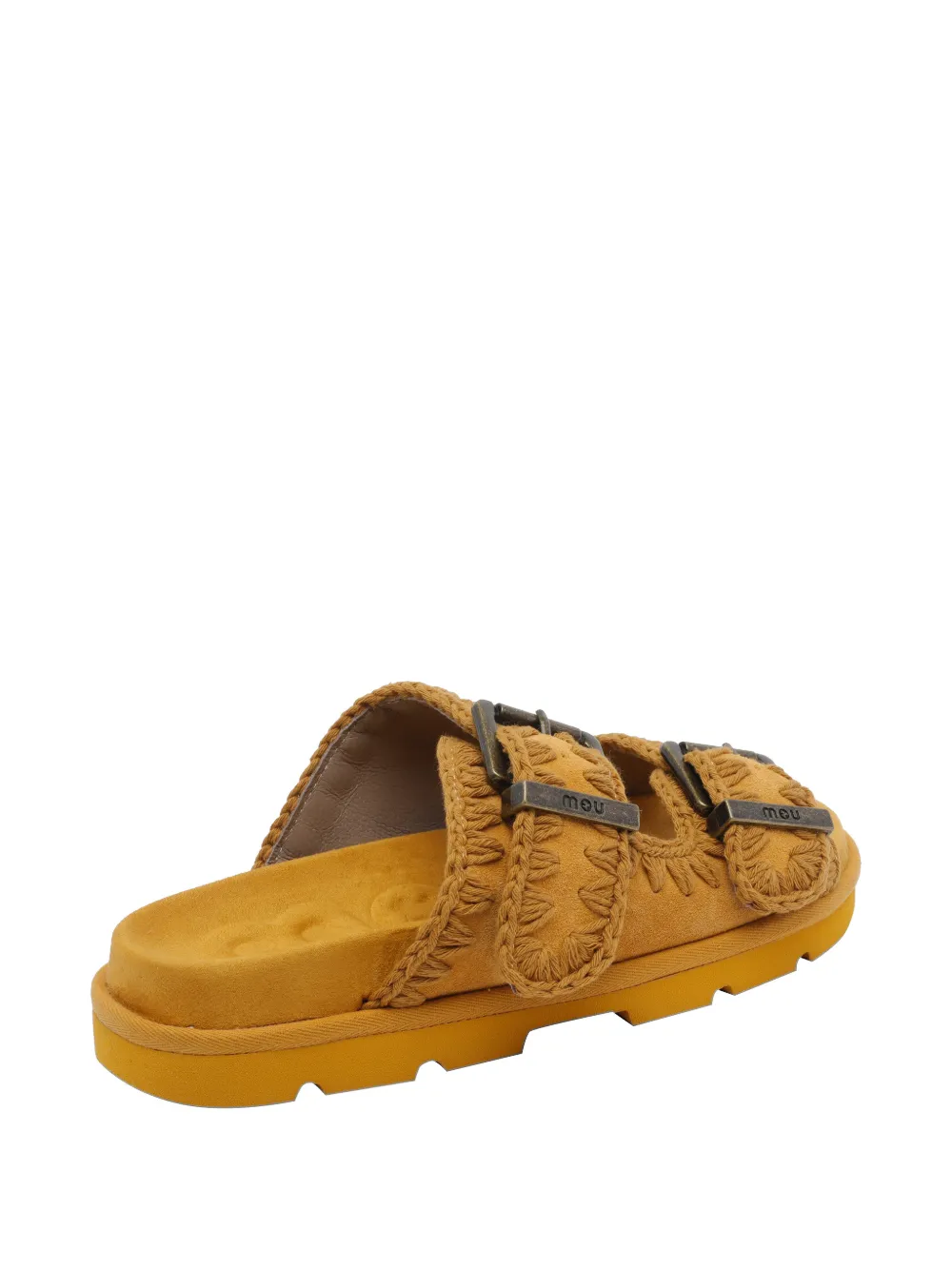 Mou buckles bio suede sandals Geel