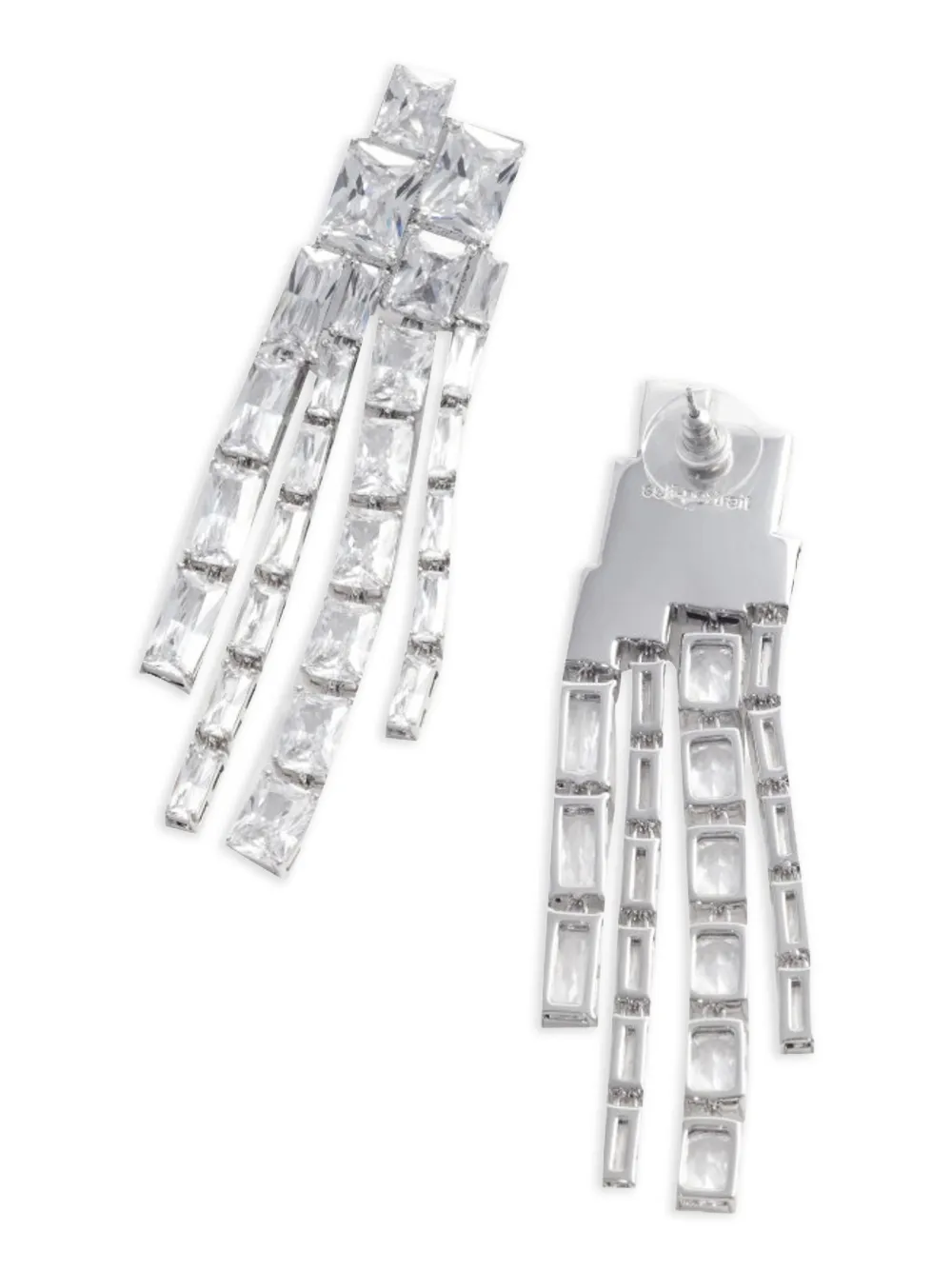  Self-portrait Square-crystal Dangle Earrings - Silver 