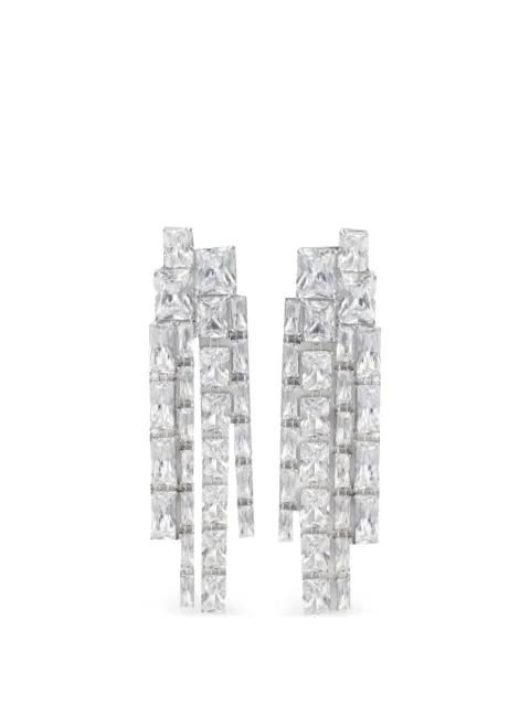 Self-Portrait rectangular cascade earrings
