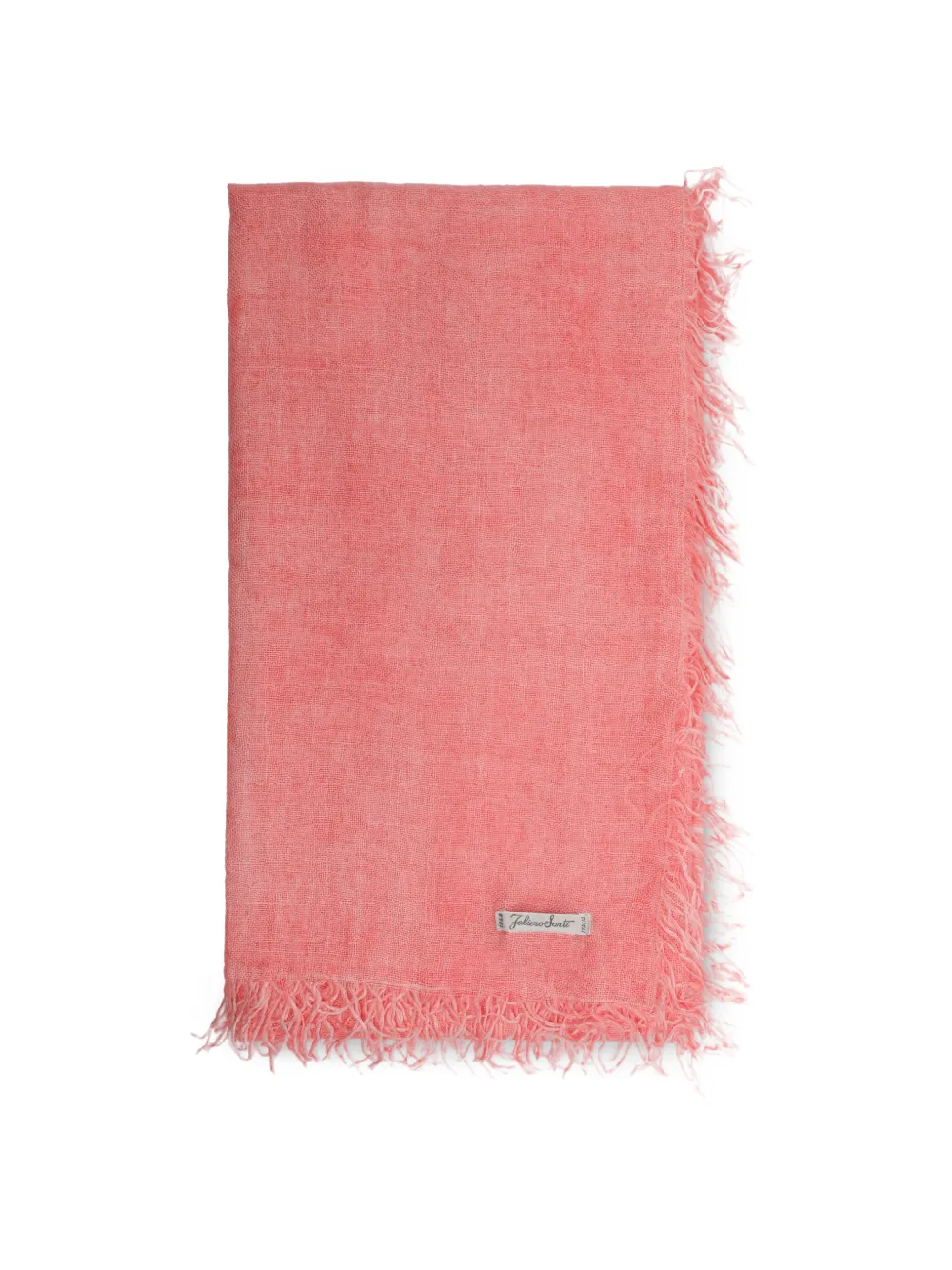 Faliero Sarti fringed logo-detail scarf - Rosa
