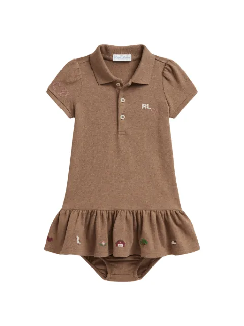 POLO RALPH LAUREN KIDS embroidered ruffled dress set