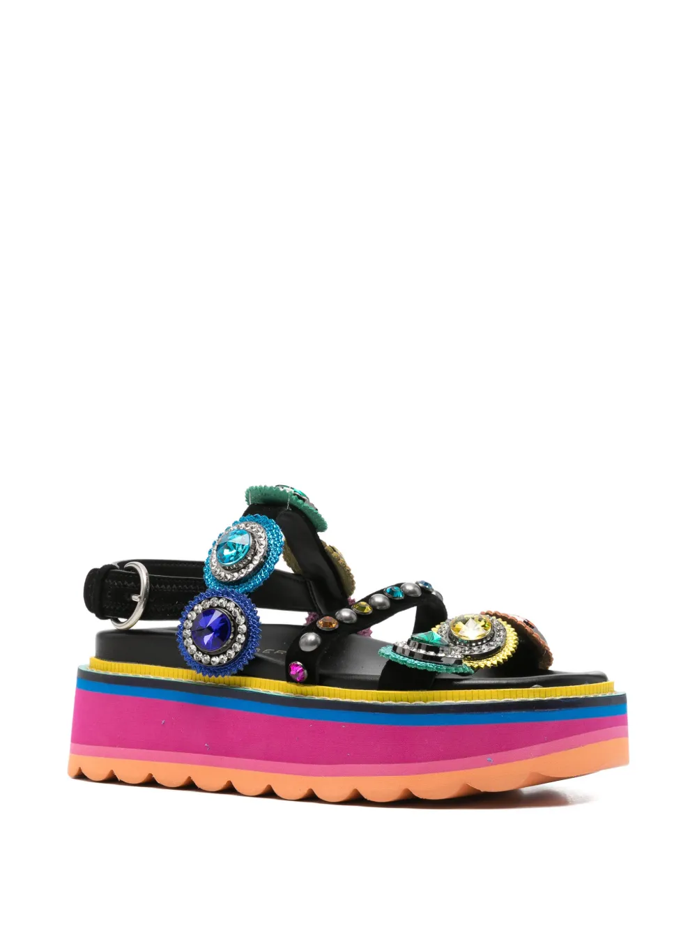 Kurt Geiger London Octavia crystal-embellished platform sandals Zwart