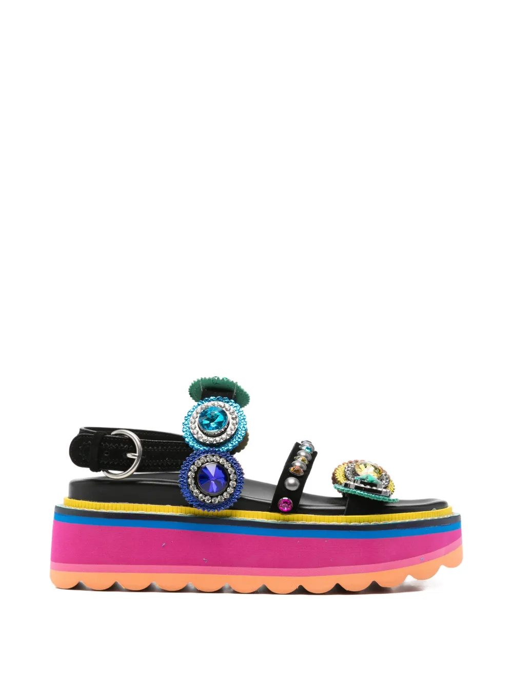 Kurt Geiger London Octavia crystal-embellished platform sandals Zwart