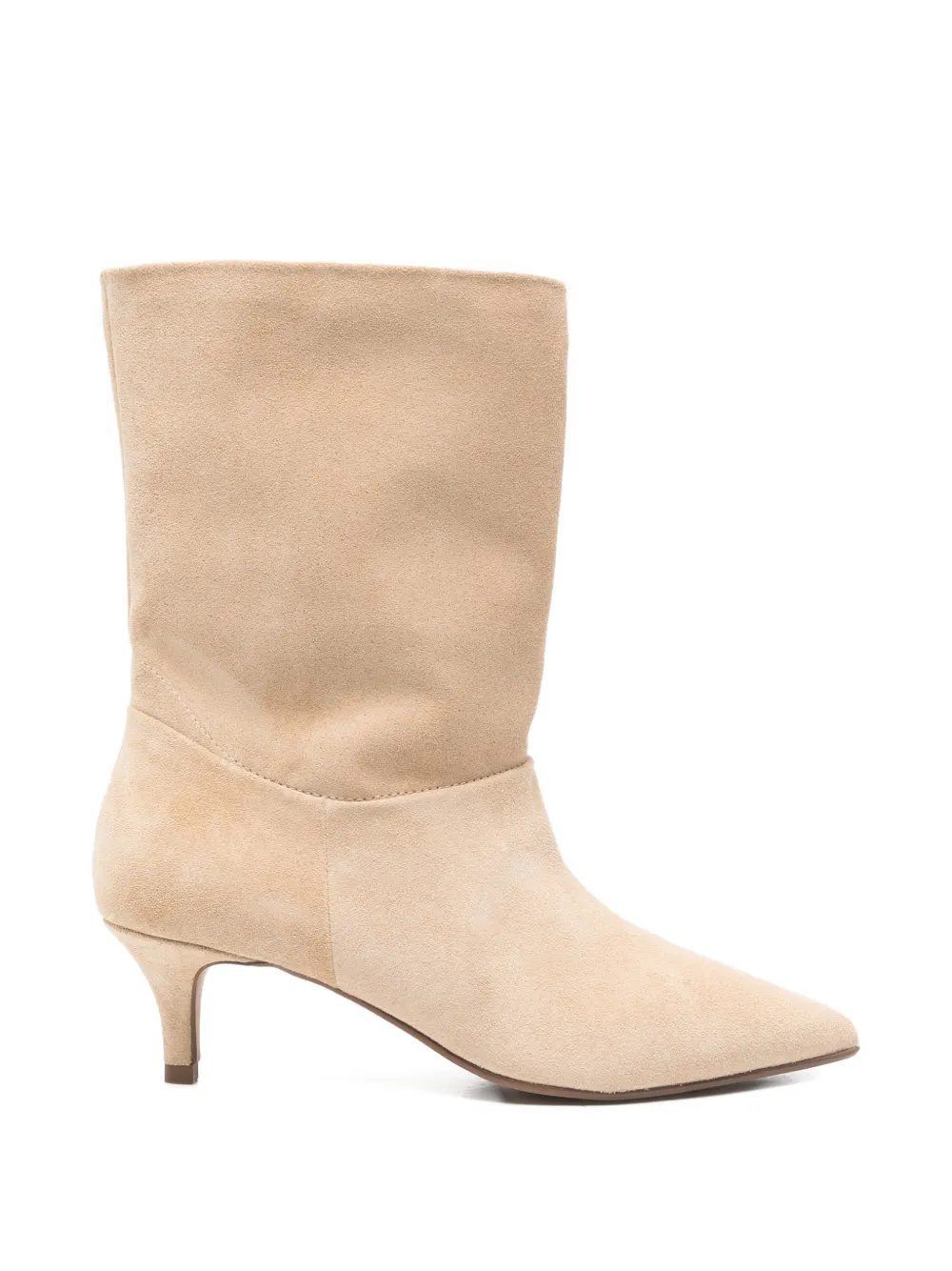 Carmens Enkellaarzen met puntige neus Beige