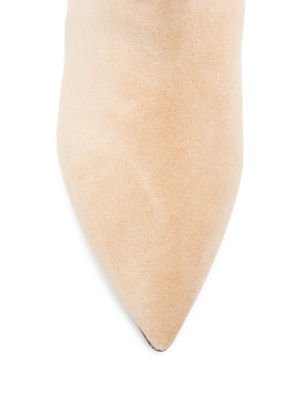 Carmens Enkellaarzen met puntige neus Beige
