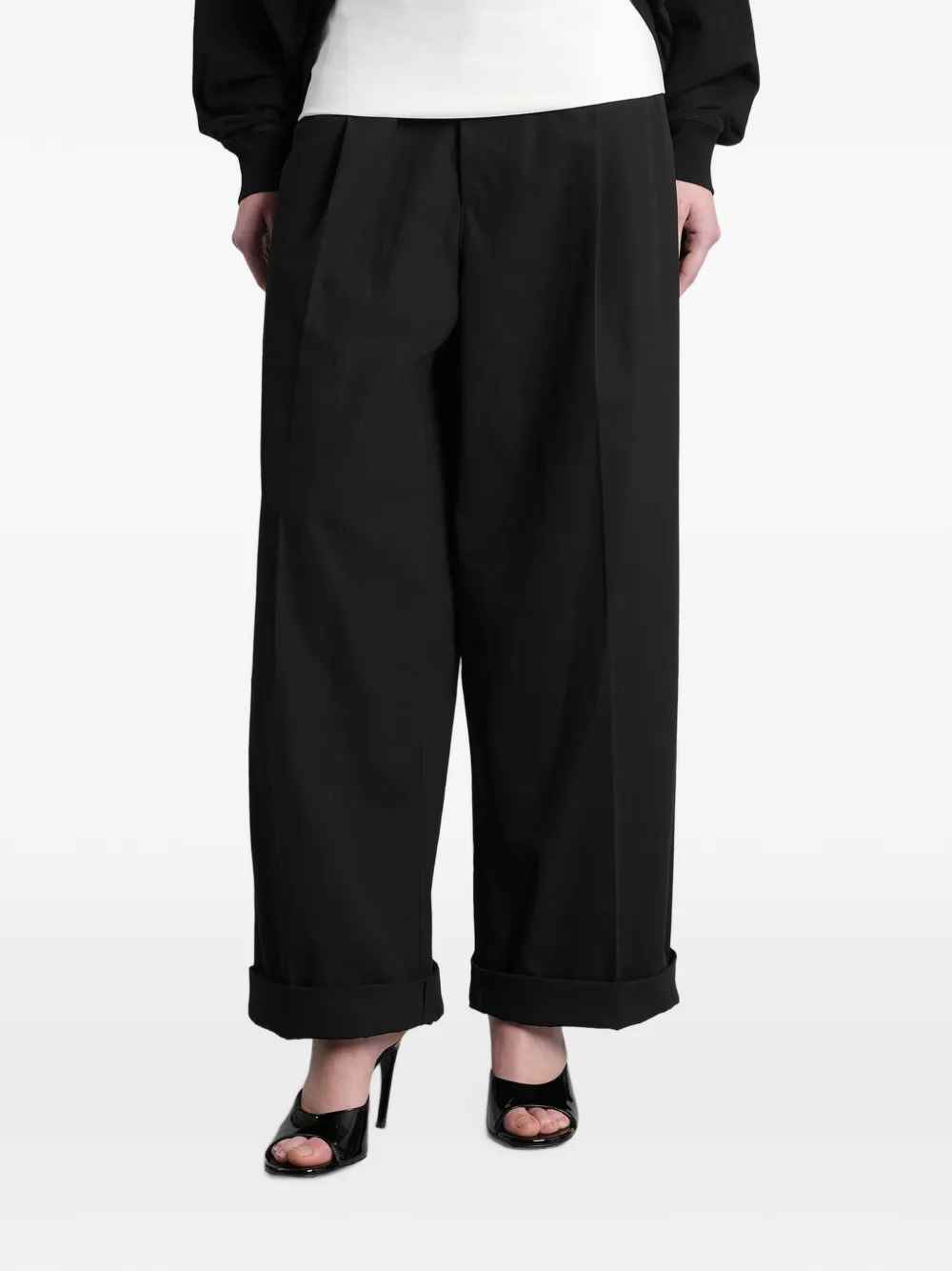 DARKPARK Pantaloni Wendy con vita a contrasto - Nero